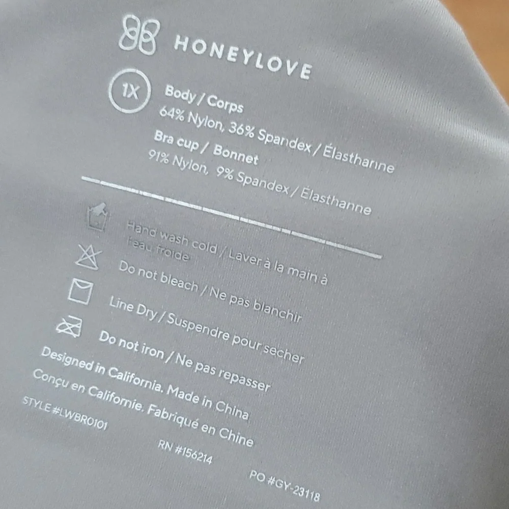 Honeylove gray pull on bra